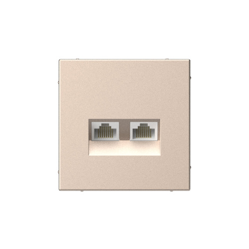 Systeme Electric ARTGALLERY РОЗЕТКА двойная компьютерная RJ45+RJ45, кат. 5е, механизм, ПЕСОЧНЫЙ