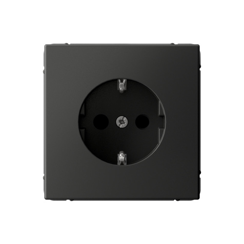 Systeme Electric ARTGALLERY РОЗЕТКА с заземлением со шторками, 16А, механизм, БАЗАЛЬТ