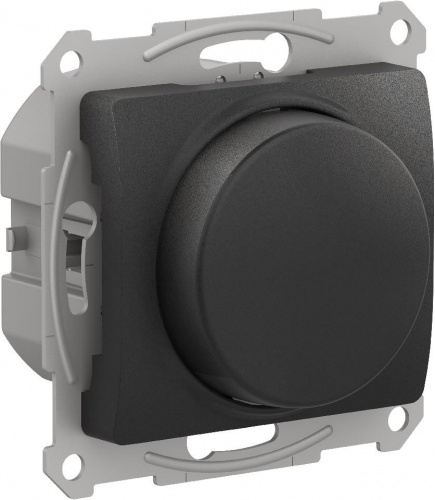 Systeme (Schneider) Electric GLOSSA СВЕТОРЕГУЛЯТОР (диммер) повор-нажим, LED, RC, 400Вт, мех., АНТРАЦИТ
