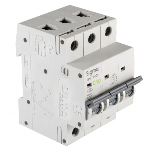 SIGMA Elektrik Автоматический выключатель 3P C 10A 6kA