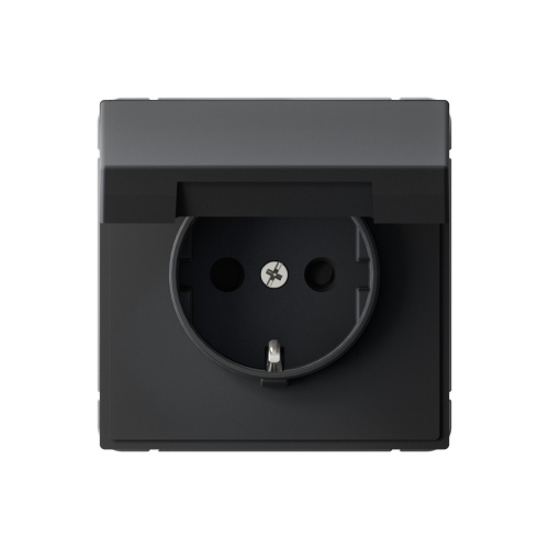 Systeme Electric ARTGALLERY РОЗЕТКА с заземл. со шторк. с крышкой, 16А, IP20, механизм, КАРБОН