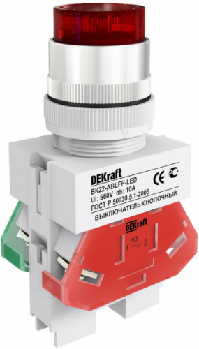 Schneider electric DEKraft Выкл. кноп. с фикс. ABFP D22 кр. LED 220В ВK-22