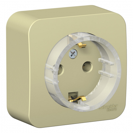 Systeme (Schneider) Electric BLANCA О/У РОЗЕТКА с заземлением без штор.,(КОМПАКТ) ИЗОЛ.ПЛ.16А, 250В, БЕЖЕВЫЙ