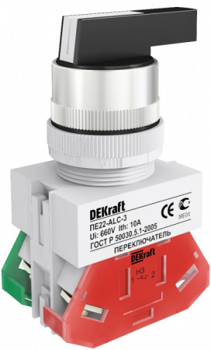 Schneider electric DEKraft Перекл.3 пол. прав. и лев. без фикс .I-O-II уд. руч. ALCRL-3 ?22 мм ПЕ-22