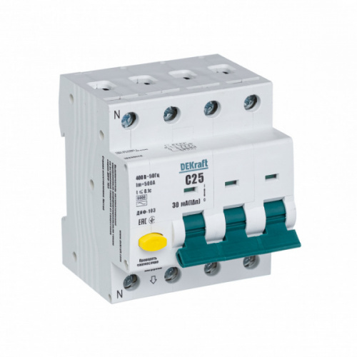 Schneider electric DEKraft АВДТ 3Р+N 25А 30мА тип A х-ка С ДИФ-103 6кА