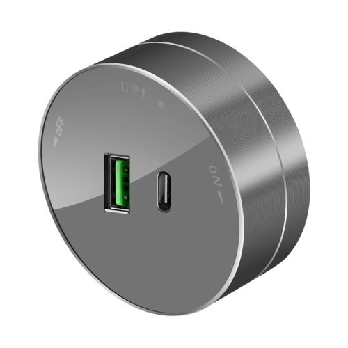 Systeme Electric MuitiTrack Розетка 2хUSB (тип А+С) 18Вт, 5В/3А Графит