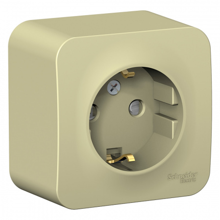 Systeme (Schneider) Electric BLANCA О/У РОЗЕТКА с заземлением со шторками ИЗОЛ.ПЛ., 16А, 250В, БЕЖЕВЫЙ