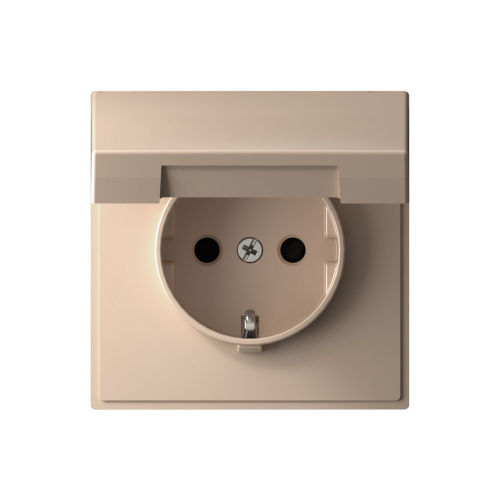 Systeme Electric ARTGALLERY РОЗЕТКА с заземл. со шторк. с крышкой, 16А, IP20, механизм, ПЕСОЧНЫЙ