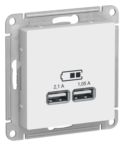 Systeme (Schneider) Electric ATLASDESIGN USB РОЗЕТКА A+A, 5В/2,1 А, 2х5В/1,05 А, механизм, ЛОТОС