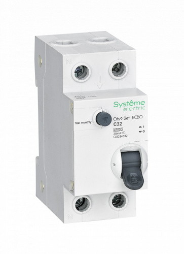 Systeme Electric (ранее Schneider Electric) City9 Set Авт. выкл. диф. тока (АВДТ) 1P+N С 32А 4.5kA 30мА Тип-AС 230В