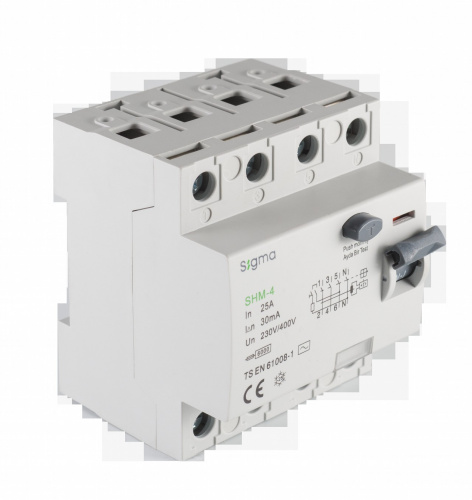 SIGMA Elektrik Выключатель дифференциального тока ВДТ (УЗО) AC 4P 30mA 6kA 25A