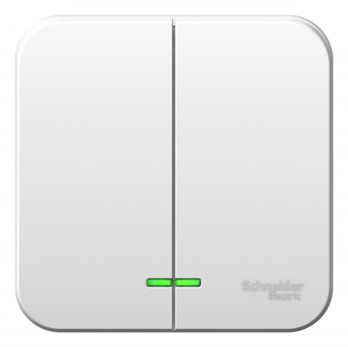 Schneider electric BLANCA 2-кл. ВЫКЛЮЧАТЕЛЬ (cх.5) с подсв.МОНТ.ПЛ.,6А,250B,БЕЛЫЙ